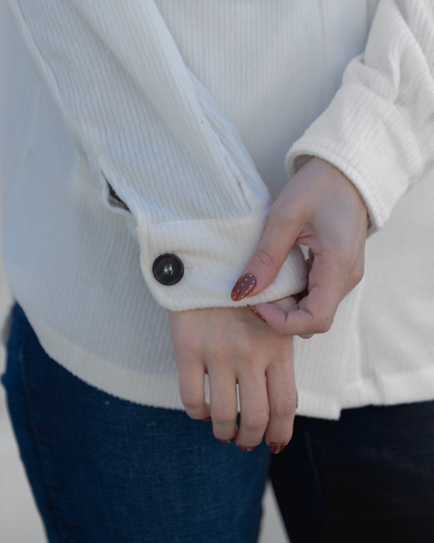 Ribbed Hooded Button Down Shacket